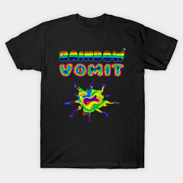 Rainbow Vomit (Design 3) T-Shirt by screaminpoptshirt